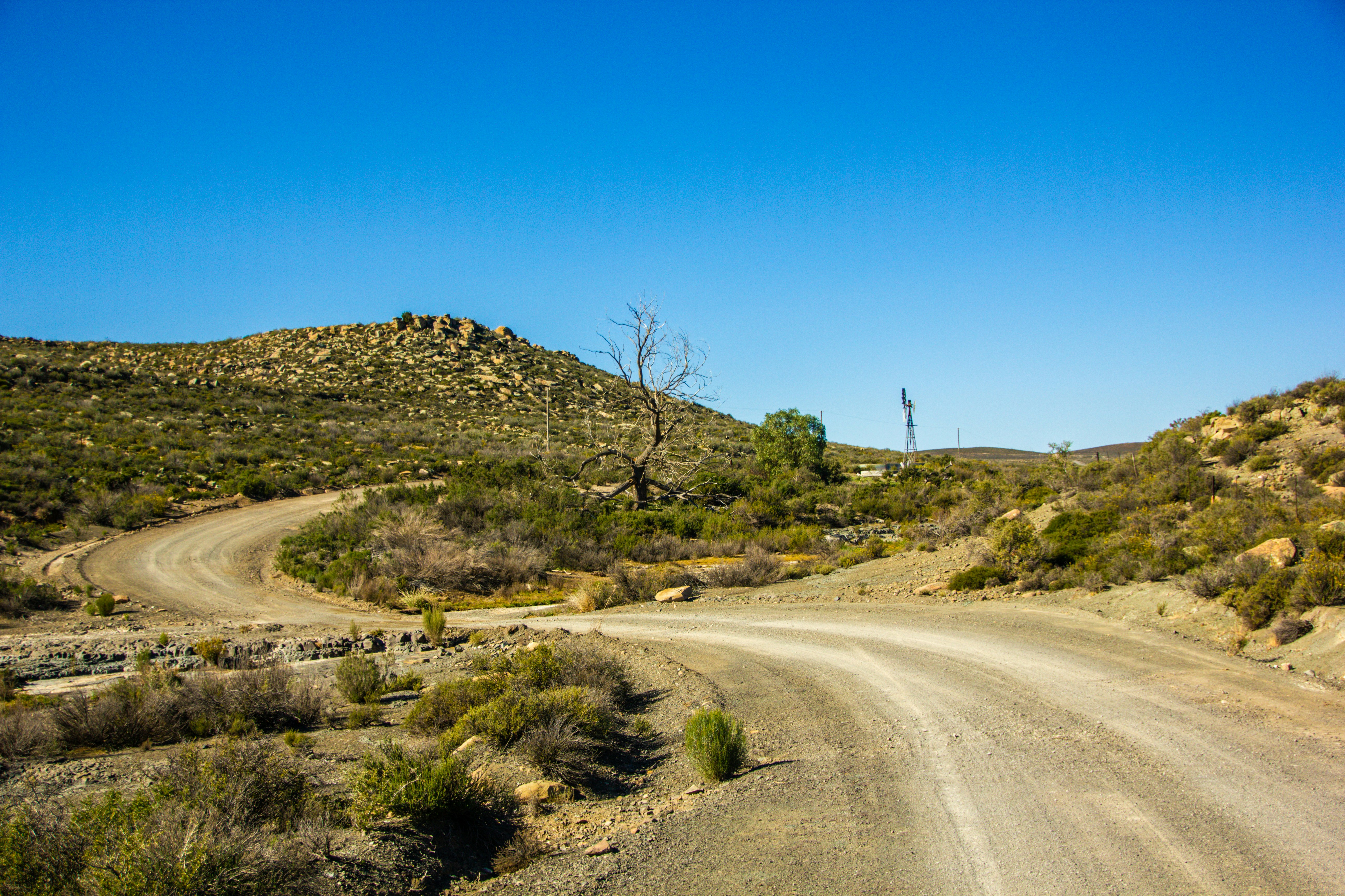 Motorcycle in landscape
